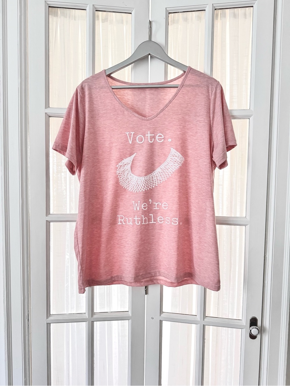 Vote We're Ruthless Pink Women's V-Neck Tee 2XL